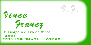 vince francz business card